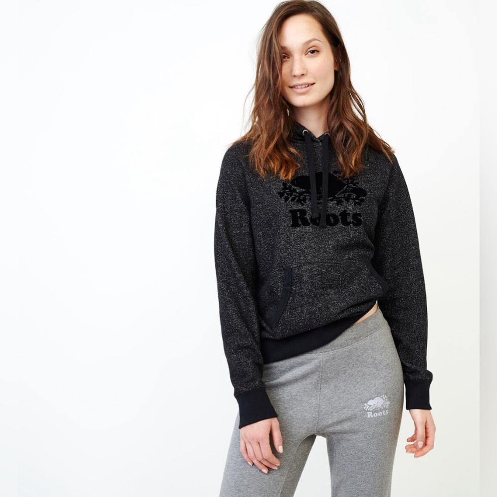 Roots hoodie, black (pepper style), size small, barely worn. - Picture 1 of 8
